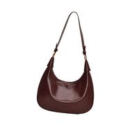Gramigg Bolso de hombro retro para mujer, elegante, media luna, bolso cruzado de color sólido, bolso de mano de poliuretano para uso diario, Red, One Size