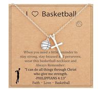 Gramigg Collar con colgante de crucifijo de cobre ligero, diseño de fútbol, voleibol, fútbol, cadena ajustable para estilos de vida activos, collar de cobre, tennis, como se describe, como se describe