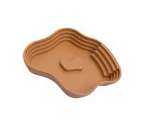 Gramigg Cuenca de animales de doble zona con escalera antideslizante y zona de alimentación para criaturas semiacuáticas, reptiles, plato de agua