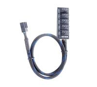 Gramigg Divisor de ventilador de PC de 5 vías con control de temperatura con velocidad automática a través de placas base Sensorings ABS Fan Hubs