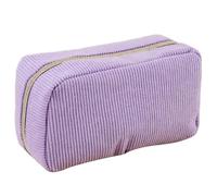 Gramigg Estuche multifuncional de pana para lápices, gran capacidad, portátil, organizador de bolígrafos, bolsa de viaje, maquillaje, escuela, con compartimentos, Púrpura De La Lavanda