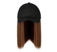 Gramigg Gorra de béisbol para cabello lacio, peluca ajustable, gorra larga de seda de alta temperatura, gorra de béisbol para mujer, bonita peluca adjunta para hombres y mujeres, gorras a la moda a