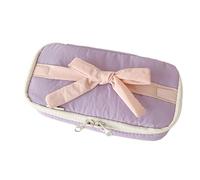 Gramigg Lovely Bows - Estuche para lápices de gran capacidad, bolsa para bolígrafos, suministros escolares y de oficina para estudiantes, espaciosa caja organizadora de lazos, Purple