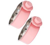 Gramigg Paquete de 2 cuencos colgantes de gran tamaño de 650 ml, resistentes a la corrosión, para perros, gatos, construcción de acero inoxidable, cuenco de agua antideslizante para perros