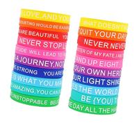 Gramigg Paquete de 20 pulseras de silicona con cita de empoderamiento para motivación diaria con refranes inspiradores, banda de energía positiva, como se describe
