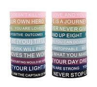 Gramigg Paquete de 20 pulseras de silicona con cita de empoderamiento para motivación diaria con refranes inspiradores, banda de energía positiva, como se describe