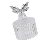 Gramigg Plato de caramelo apto para alimentos con detalle de mariposa de cristal reflectante para ocasiones especiales, mesa hecha a mano, cuenco de cristal ámbar