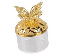 Gramigg Plato de caramelo apto para alimentos con detalle de mariposa de cristal reflectante para ocasiones especiales, mesa hecha a mano, cuenco de cristal ámbar