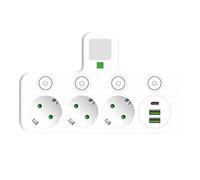 Gramigg Regletas con Interruptores Independientes Y Luz Nocturna Enchufe De Escritorio Montado En La Pared para Carga Múltiples Dispositivos Enchufe Escritorio Montado En La Pared