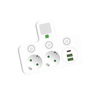 Gramigg Regletas con Interruptores Independientes Y Luz Nocturna Enchufe De Escritorio Montado En La Pared para Carga Múltiples Dispositivos Enchufe Escritorio Montado En La Pared