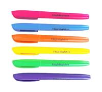 Gramigg Rotulador fluorescente de 6 colores de agarre cómodo con punta biselada para hacer tarjetas, álbumes de recortes, diario, marcadores fluorescentes para estudiantes