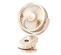 Gramigg Ventilador De Escritorio Clip Pequeño En Pantalla Digital Refrigeración Portátil 100 Velocidades Fuerte Bajo Ruido Rotación 360 grados Clip Multifuncional Con Pantalla Digital