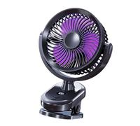 Gramigg Ventilador De Escritorio Clip Pequeño En Pantalla Digital Refrigeración Portátil 100 Velocidades Fuerte Bajo Ruido Rotación 360 grados Clip Multifuncional Con Pantalla Digital