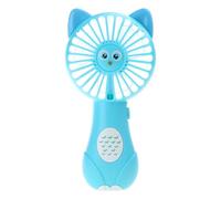 Gramigg Ventilador de refrigeración de mano, funciona con pilas AA, ventilador pequeño con orejas para oficina en casa, viajes, al aire libre y camping, ventilador portátil de mano con patrón de