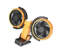 Gramigg Ventilador portátil de escritorio recargable por USB, portátil, doble cabeza, refrigeración para el hogar, viajes, escuela, dormitorio, sala de estar, silencioso, sin escobillas