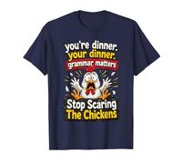 Grammar Matters Deja de asustar a Las gallinas, Divertido Chiste de Profesor Camiseta