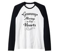 Grammy Always In Our Heart - Orgullosa Familia Nietos Abuela Camiseta Manga Raglan