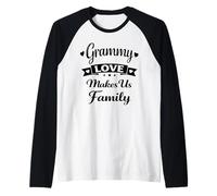 Grammy Love Makes Us Family - Orgullosa Familia Nietos Abuela Camiseta Manga Raglan
