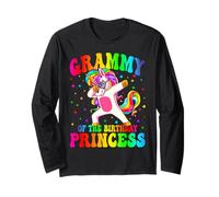 Grammy of The Birthday Princesa Chica Dabbing Unicorn Mom Manga Larga