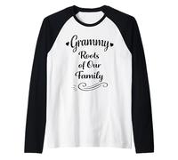 Grammy Roots of Our Family - Orgullosa y Amorosa Familia Abuela Camiseta Manga Raglan