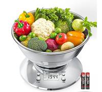 GRAMO PRES Balanza de Cocina Digital Peso Gramos y Oz,Profesional de Acero Inoxidable Balanza de Cocina Digital 11lb/0.1oz Con Tazón de Pérdida de Peso Dieta Hornear Cocinar