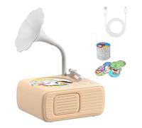 Gramófono Infantil con 96 Tarjetas de Sonido: Reproductor de música fonógrafo Educativo para niños pequeños, máquina de Contar Cuentos con rimas Infantiles y Canciones educativas. (Orange)