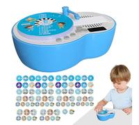 Gramófono para, Juguete Rocado-Disco | Reproductor de música de historia de fonógrafo para,Juguete sensorial con 84 Tarjetas para la educación de la primera infancia