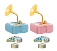 Gramófono para, lector de historias interactivo, tamaño 11,5 X 9,5 X 6,5 Cm, máquina de música para niños pequeños, juguete de aprendizaje temprano, caja de audio de narración, para el tiempo familiar
