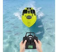 GramStudio Barco de cebo RC con GPS y 2 x 5200 mAh, bote de cebo de pesca con control remoto de 600 m con 2 cajas de cebo, 99 puntos de posición, bote de alimentación de pesca para ríos lagos y