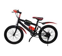 GramStudio Bicicleta de montaña de 20 pulgadas, con soporte para vaso de agua y campana de brújula, estructura triangular aerodinámica, color rojo
