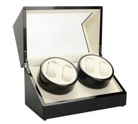 GramStudio Caja giratoria automática para relojes de 4 relojes, caja giratoria de madera automática, caja de exhibición de relojes para hombres y niñas