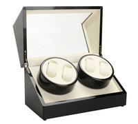 GramStudio Caja giratoria automática para relojes de 4 relojes, caja giratoria de madera automática, caja de exhibición de relojes para hombres y niñas