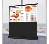 GramStudio Pantalla de proyector de suelo enrollable, portátil de lona móvil, 170 x 100 cm, cine en casa 16:9 con 4K/8K Full HD 3D, ganancia 1.2, cine en casa