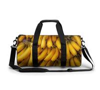 Gran abundancia de plátanos amarillos maduros, bolsa de viaje para gimnasio para mujeres y hombres, bolsa de lona cilíndrica con correa para el hombro
