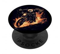Gran Amor de Motocicleta con Llamas y águila Fresca PopSockets PopGrip Adhesivo
