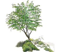 Gran Árbol Banyan de Fibra de Vidrio Simulada es Apto para Interiores y Exteriores de Hotel, Plantas Verdes Simuladas, Decoración de Fondo para Bodas, Falso 2 * 2m