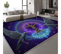 Gran árbol Universo Alfombra Salón Pelo Corto Runa del Cuervo Lavable Fluffy Estilo Antideslizantes Alfombras Decorativas para Salón Dormitorio Y Zonas Interiores 140x200 cm