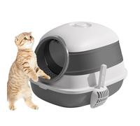 Gran Bandeja de Arena - Control de olores, Inodoro Plegable para Animales domésticos, con Pala y Tapa, casita con Bordes Altos, para Animales domésticos Interior casa Esquina apartamento