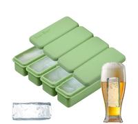 Gran bandeja de hielo con Lid, 4 Grid Big Cube Mold, 6,61 x 3,66 x 1,38 pulgadas flexible y sturdy, Easy Release Freezer Tool for Brandy, Vodka, Borbón, Tequila, Coñac, Beverages, Party Drinks