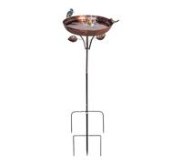 Gran baño de pájaros sobre pie - Fuente para pájaros con estaca de 5 ramas, decoración al aire libre con soporte de 5 ramas, para jardín, terraza y patio