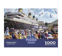 Gran Barco Despedida Puerto Puzzle de 1000 Piezas Puzzle para Adultos Papel Juego de Puzzle 1000 Piezas Regalo Familia 70x50cm/1000pcs