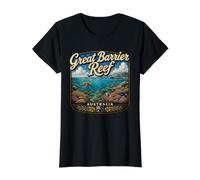 Gran Barrera de Coral Australia Arrecife Ocean Adventure Camiseta gráfica económica, Mujer, Negro, M