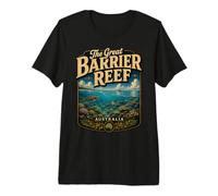 Gran Barrera de Coral Australia Vintage Coral Reef Travel Camiseta Premium