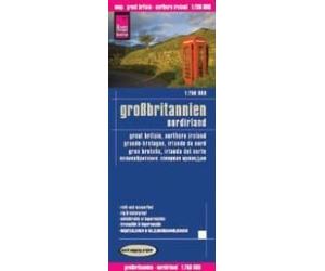 Gran Bretaña E Irlanda Del Norte Mapa De Carreteras Impermeable. (esca