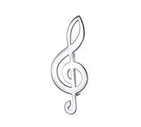 Gran Broche De Nota Musical De Clave De Sol Clásica Para Mujeres Músicas, Adolescentes, Profesoras Y Estudiantes Plata Esterlina .925