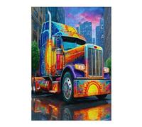 Gran camión Puzzle 300 Piezas Hogar Decoración Coche Transporte Vehículo Rompecabezas para Hombres Y Mujeres 3D DIY Creativo Aliviar Estrés Desafío Intelectual 300 PCS