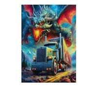 Gran camión Puzzles 300 Piezas Obra De Arte Colorido Coche Transporte Vehículo Rompecabezas para Adultos Decoración Hogar Moderno DIY Creativo Desafío 300 PCS