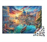 Gran Canal de Venecia Puzzle 1000 Piezas para La Familia-Rompecabezas Difícil, Apto para Adultos Y Adolescentes A Partir De 14 Años 38x26cm/1000pcs