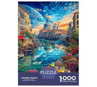 Gran Canal de Venecia Rompecabezas 1000 Piezas,Puzzle Difícil para La Familia - Tiempo De Calidad Y Diversión 52x38cm/1000pcs