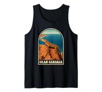 Gran Canaria Canarias Diseño Vintage Lagarto Camiseta sin Mangas